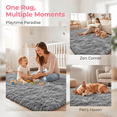 thumbnail image 5 of Sanmadrola Super Soft Shaggy Rugs Carpets 2.4x5.2 Feet Plush Area Rugs for Living Room Bedroom, Fluffy ​Rug for Nursery Playroom Dorm Room, Shag Plush Rug for Teen Room Decor, Grey, 5 of 7