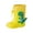 Yellow, variant on Girls Cute Cartoon Print Rain Boots Easy Open Gusset Toddler Waterproof Footwear Green 140