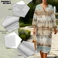 thumbnail image 5 of DISNIMO Women Maxi Dresses Tie Dye Print Casul V Neck Dress 3/4 Sleeve Loose Shift Dresses for Women Fashion Lightweight Dress, L, 5 of 6