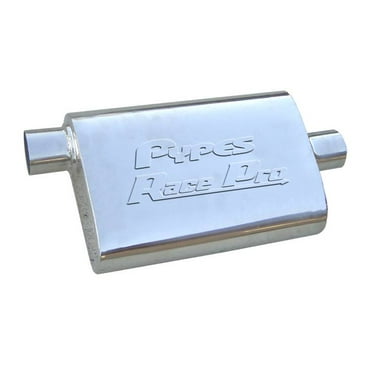 Pypes Exhaust Race Pro Series Muffler 14 in 2.5 in Offset/Center  Polished