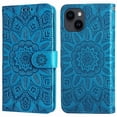thumbnail image 3 of Funda tipo cartera GANGXUN para iPhone 15 , diseño girasol, cuero PU, soporte, cierre magnético, tarjetero, 3 of 5
