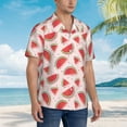thumbnail image 5 of Daiia Watermelon Hawaiian Shirt for Men Gentle Cotton Regular Short Sleeve Casual-Small, 5 of 9
