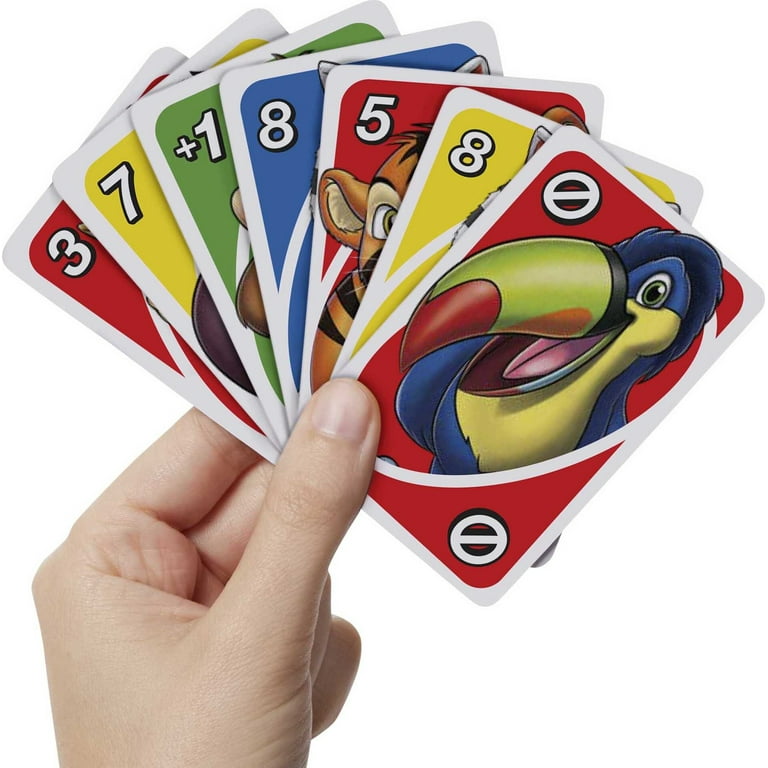 UNO Junior Card Game for Kids with Simple Rules & Animal Matching for 2-4  Players 