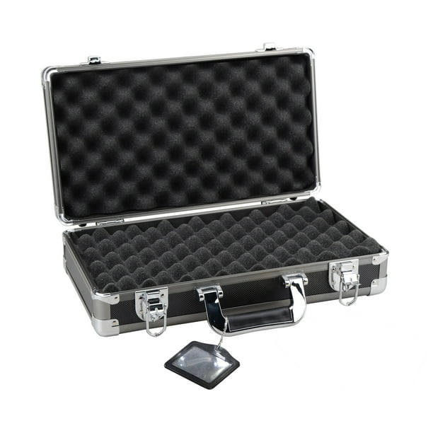 Pistol Case, Aluminum Framed Lockable Storage Carry Case, 161/2 x 9" x