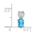 thumbnail image 3 of White Sterling Silver Charm Pendant (12) December Swiss Blue Topaz Oval 11 mm 4, 3 of 4