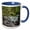 Blue/White, variant on 3drose, Usa, Pacific Northwest, a Stream Flows, the Forest., 11oz Two-tone Yellow Mug