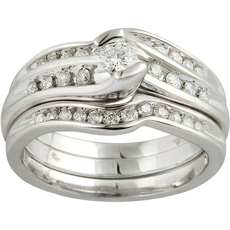 1/2 Carat T.W. Diamond Bridal Set in 14kt White Gold