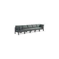 Meridian Furniture Nizuc Grey Water Resistant Fabric Outdoor Patio Modular Sofa