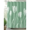 thumbnail image 2 of Shower Curtain Green Tulip Flowers Bathroom Curtains with Hooks, Waterproof Fabric Floral Plant Bath Shower Curtains Set for Bathroom Bathtubs Decor 36x72 Inch, 2 of 8