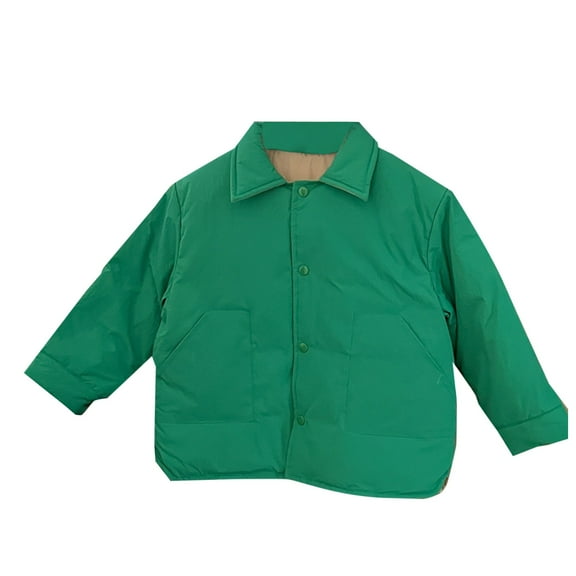 fatyb Puffer Jackets for Boys Girls Long Sleeve Collared Down Coats Kids Winter Warm Quilted Outwear