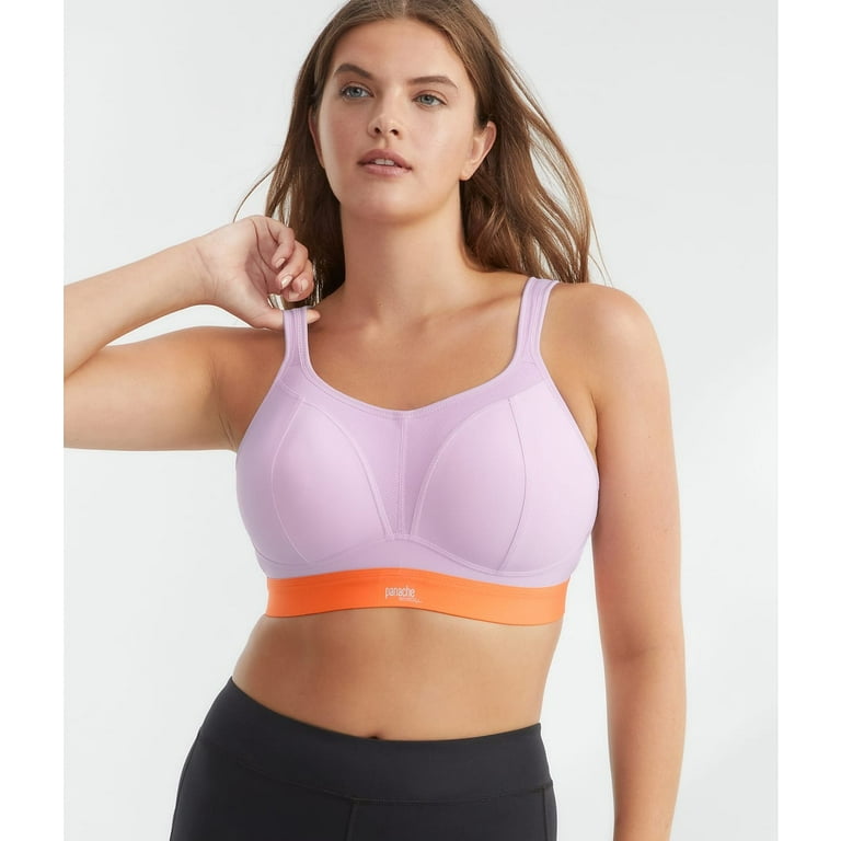 Panache Non-Wire Sports Bra (7341),36HH,Lilac/Orange