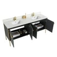 thumbnail image 5 of Fine Fixtures Oakville 72 in. W x 20 in. D x 33 in. H Bathroom Vanity in Onix Grey with White Ceramic Sink - Satin Brass hardware, 5 of 8