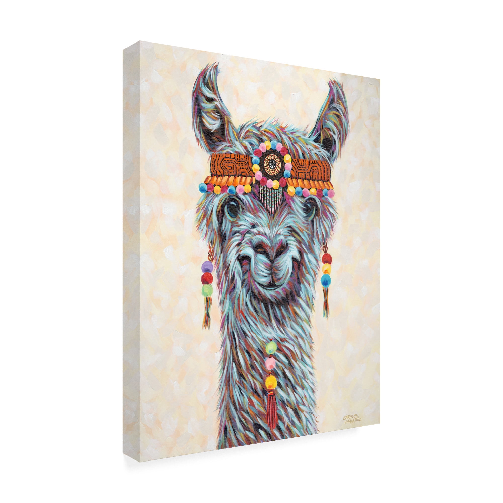 Trademark Fine Art 'Hippie Llama I' Canvas Art by Carolee Vitaletti