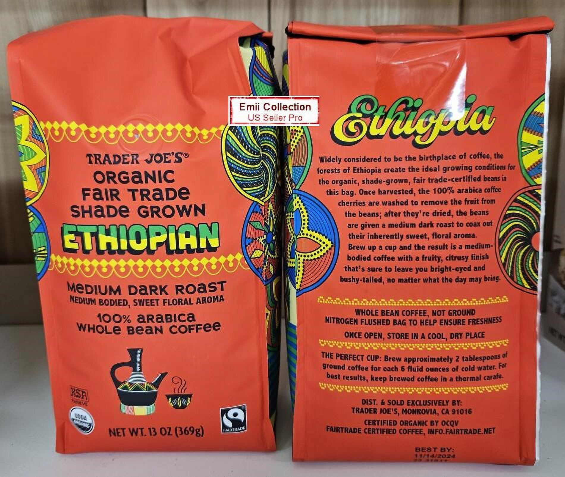 Trader Joe's Organic Fair Trade Shade Grown Ethiopian Medium Dark