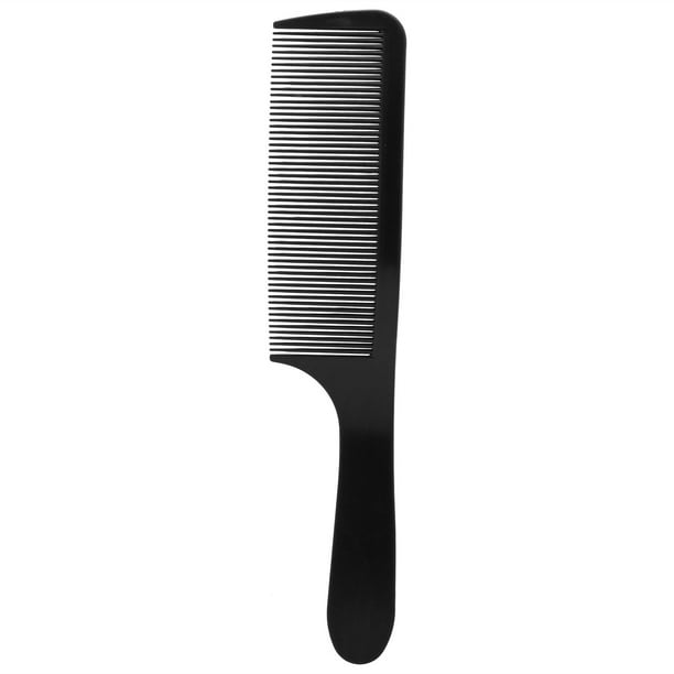 Peine de plástico curvo para desenredar el cabello, con dientes finos, para peluquería, hogar y barbería, color negro.