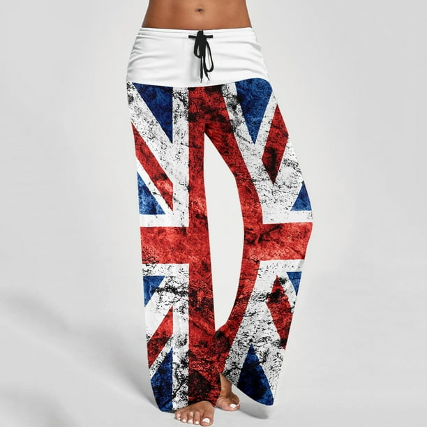 MKLEKYY Leggings de mujer de vestir, pantalones de yoga holgados con cintura alta y bolsillos, cintura elástica, estampados, pantalones largos informales 4110