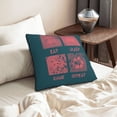 thumbnail image 6 of Velvet Decorative Throw Pillow Covers Set of 2, Soft Square Cushion Cover with Invisible Zipper Funny Eat Sleep Game Repeat Printing, 16"x16", 6 of 7