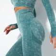 thumbnail image 4 of OSOLU Yoga Basic Wide Waistband Solid Color Flare Leg Pants Women Active Bottoms Women Sports Pants Workout Stretchy Running Tummy Control Joggers Bottoms Green M, 4 of 9