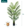 thumbnail image 2 of 6 Feet Artificial Plants in Basket Faux Green Areca Palm Plant with Woven Seagrass Belly Basket, Fake Tree for Home Decor Office House Living Room Indoor Outdoor, 2 of 9