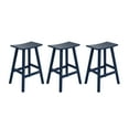 thumbnail image 3 of WestinTrends Malibu HDPE Outdoor Patio 29" Bar Stool Saddle Seat (Set of 3), Navy Blue, 3 of 11
