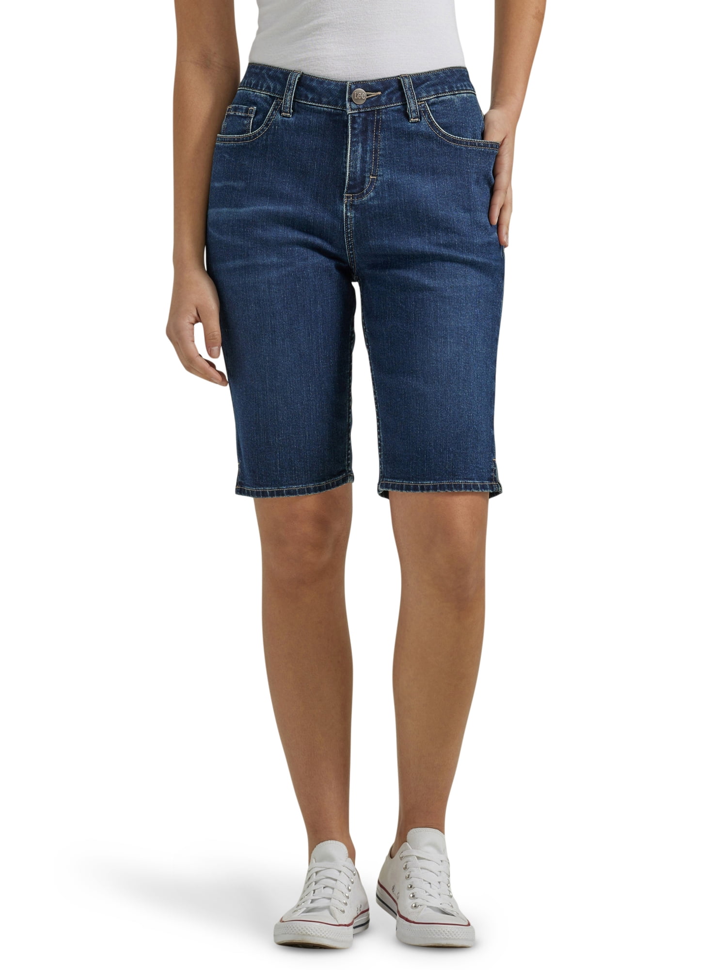Lee Damen Bermudas – Chino-Bermuda-Shorts, Mid Rise, Regular Fit, Schrittlänge 22,9 Cm