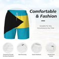 thumbnail image 3 of Men's 2 in 1 Swim Trunks with Compression Liner Bahamas Flag Quick Dry Beach Shorts, 3 of 6