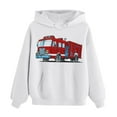 thumbnail image 3 of HUITKMM Hoodie Kids Boys Sweatshirts Crewneck Truck Shirt Dinosaur Long Sleeve Pullover Tops Tees, 3 of 5
