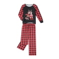 thumbnail image 1 of Combinaison Quotidienne à Carreaux à Taille Élastique Imprimée en Wapiti avec Col Rond et Pyjama Familial de 2 Pièces, 1 of 9