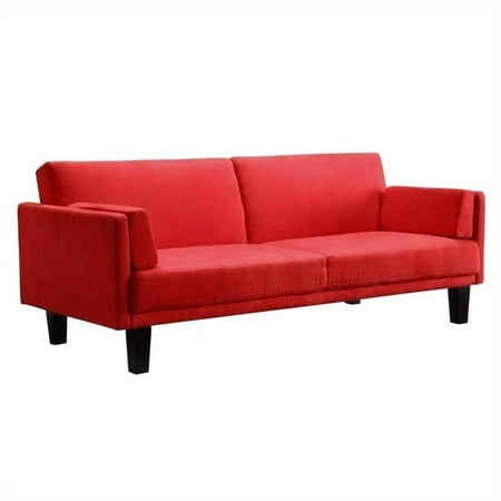DHP Metro Microfiber Convertible Sofa in Red