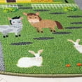 thumbnail image 3 of SAFAVIEH Kids Playhouse Ranch Crossroads Machine Washable Area Rug, Dark Green/Light Grey, 6'7" x 6'7" Round, 3 of 8