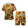 thumbnail image 1 of Balery Sunflower Field Art Conjunto de Pijama Infantil de Manga Corta con Estampado – Ropa de Dormir de Algodón Suave-XX-Large, 1 of 6