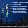thumbnail image 2 of Gem Stone King 18K Yellow Gold Plated Silver Green Malachite and Blue Created Sapphire Dangle Earrings for Women with Lab Grown Diamond (5.53 Cttw, Oval 9X7MM), 2 of 6