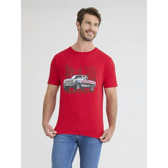 Men’s and Big Men's 4th of July USA Pickup Truck Americana Graphic Tee Shirt by Way to Celebrate, Sizes XS-3XL
