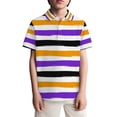 thumbnail image 4 of oqasdz Carnival Boys Striped Polo Shirts with Buttons Classic Collar and Pocket Top for Teenagers Breathable Cozy Durable Summer Dailywear, 4 of 4