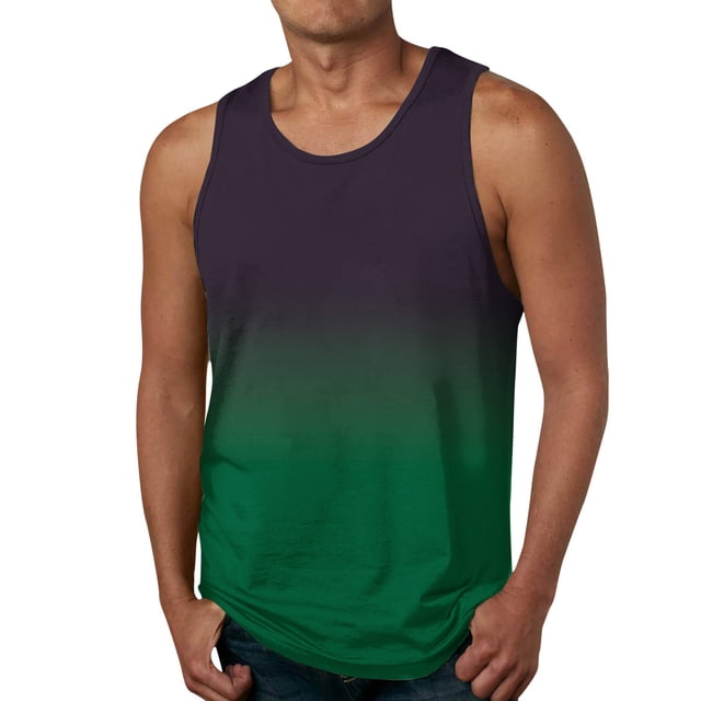 Ketyyh-chn99 Débardeurs Homme Débardeur pour Homme et Grand Homme Débardeur Sans Manches à Col Rond Décontracté d'Été Chemises Vert,2TG