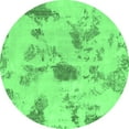 thumbnail image 1 of Ahgly Company Indoor Round Abstract Emerald Green Modern Area Rugs, 4' Round, 1 of 4