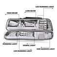 thumbnail image 2 of PIT66 LED bar DRL Chrome Headlights Fit For 99-02 Chevy Silverado/00-06 Suburban Tahoe, 2 of 9