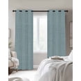 thumbnail image 3 of Blue Linen Texture Blackout Curtains 63 Inches Long, Farmhouse Pure Color 2 Panels, Thermal Insulated Room Darkening Drapes with Grommets, 52W x 63L Each Panel, 3 of 9