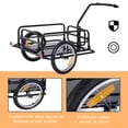 thumbnail image 5 of Bike Cargo Trailer Bicycle Carriage Trailer Foldable Compact Storage Bike Wagon Cart with Universal Hitch, 16" Wheels, 160 lbs. Capacity, Black, 5 of 8