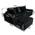 thumbnail image 4 of OTONIPU 105 Inch Modular Cloud Sofa with Ottoman, Faux Rabbit Fur Velvet, All-Foam DIY Sectional Couch, Black, 4 of 6
