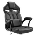 thumbnail image 1 of Armen Living Chaise de Jeu Ajustable Moderne en Faux Cuir Noir, 1 of 5