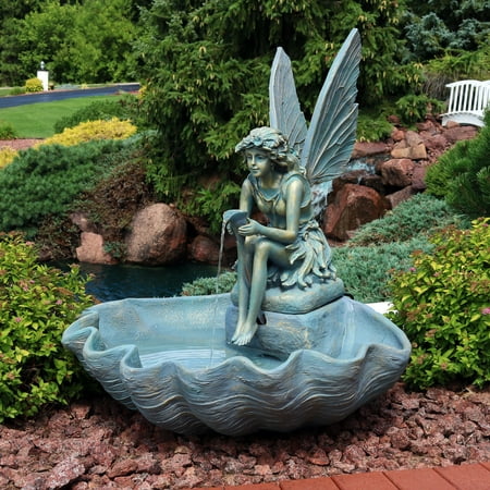 Water Features Sale Sunnydaze Outdoor Garden Fountain, Fairy Shell Water Feature, 30 Inch - For Patio, Backyard, and Lawn ()