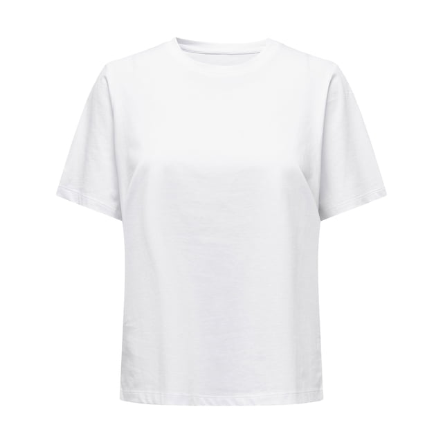 ONLY Camiseta para mujer - ONLONLY TEE, cuello redondo, algodón, liso Blanco S (Small)