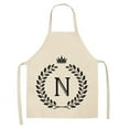 thumbnail image 2 of Linen Kitchen Apron - Letter Printed Cotton Linen Sleeveless Apron Kitchen, 2 of 9