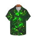 thumbnail image 3 of Chemise à Manches Courtes Imprimée pour la Saint-Patrick pour Hommes, Blouse Décontractée à Col Rabattu, T-Shirt Graphique de Fête pour Célébration Irlandaise, 3 of 5