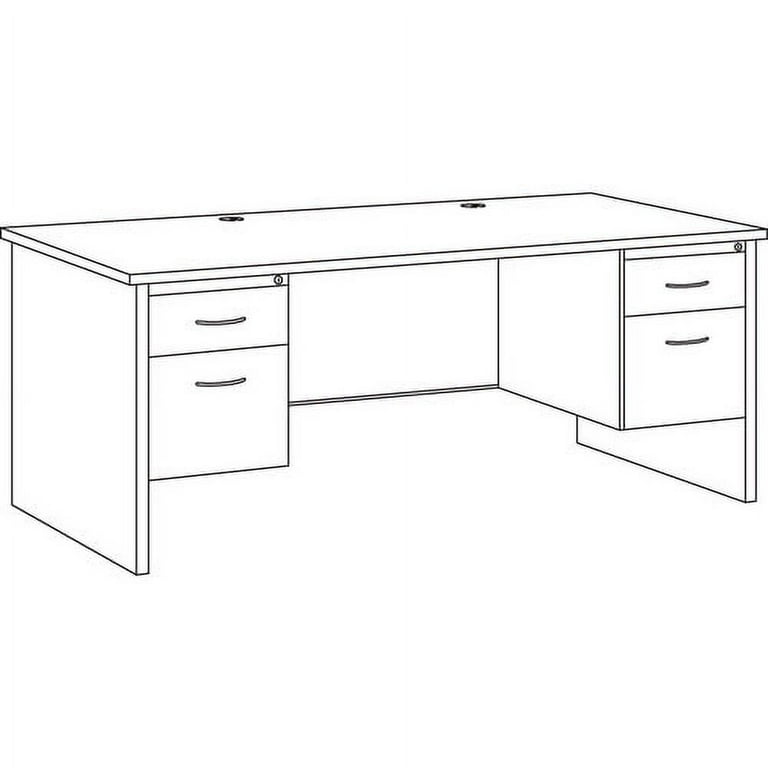 Lorell Fortress Modular Series Double-Pedestal Desk - 72 Lorell Fortress Modular Series Double-Pedestal Desk - 72