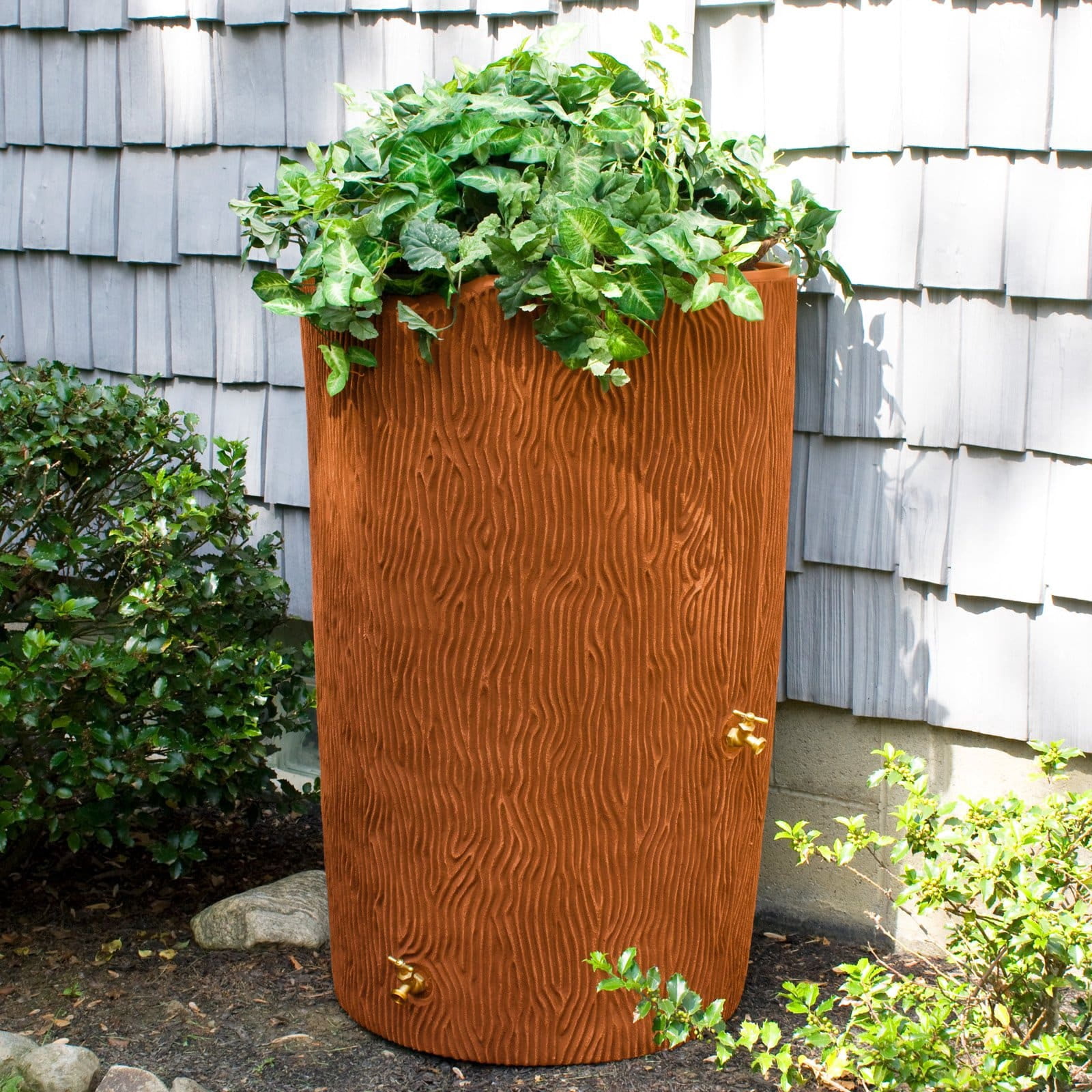 Good Ideas Impressions Bark 50 Gallon Rain Saver - Terra Cotta