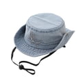 thumbnail image 3 of WEIGFI Kid Boys Girls Sun Hat Bucket Hat Adjustable Strap Lightweight Cartoon Dinosaur Embroidered Summer Daily Outdoor Fishing Soft Vacation Hats,Light Blue,2-8 Years, 3 of 5