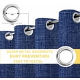 thumbnail image 4 of Fsddascl Vintage Navy Blue Blackout Curtains for Bedroom/Living Room, Thermal Insulated Kitchen Curtains, Farmhouse Retro Dark Solid Color Linen Texture Grommet Darkening Window Treatment 27.5"x39"x2, 4 of 6