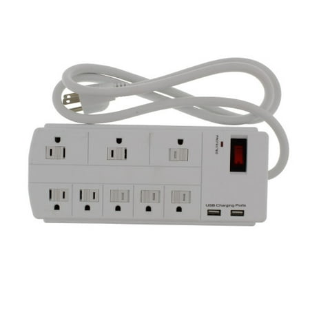 Bright-Way MP8USB 8-Outlet Surge Protector Power Strip with USB Ports,